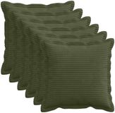 vidaXL Kussensloop 6 st houten groen 50 x 50 cm corduroy
