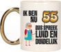 Bellatio Decorations Verjaardag cadeau mok 55 jaar - luid en duidelijk oma - goud - 300 ml