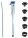 Merkloos Grondanker parasol - Staal - 25 tot 55 mm - 5 adapters - Zilver-blauw