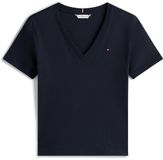 Tommy Hilfiger Dames Slim Cody V-Neck T-shirt Korte Mouw Katoen V-hals Casual Blauw XL
