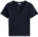 Tommy Hilfiger Dames Slim Cody V-Neck T-shirt Korte Mouw Katoen V-hals Casual Blauw XL