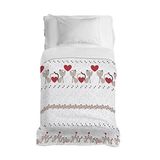 PENSIERI DELICATI Sprei 170 x 280 cm, eenpersoonslaken 100% katoen piqué, ideaal als meubeldeken, dekbed voor eenpersoonsbed, patroon kittens, beige, 100% Made in Italy