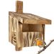 Leviatan IDEA HOME TURDUS vogelnestkastje, roodborstje, roodstaartje, van massief hout, geschroefd, nestkasten voor vogels, halve grot voor tuinroodzwaan, vogelhuisje, weerbestendig