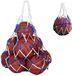 Ibenzoa® Sac de rangement robuste pour balles avec cordon en nylon tissé à la main, set de 2, bleu
