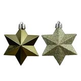 Decoris Ster kunststof L9b9h12 cm rosemarijn 12 st Shatterproof