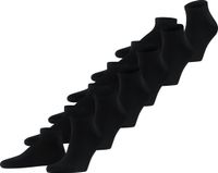 FALKE Happy 6-Pack kort eenkleurig katoen multipack sneakersokken enkelsokken heren zwart - maat 47-50