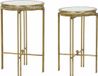 DKD Home Decor Bijzettafel Spiegel Metaal Licht Koper (39 x 39 x 59 cm) (2 stuks)