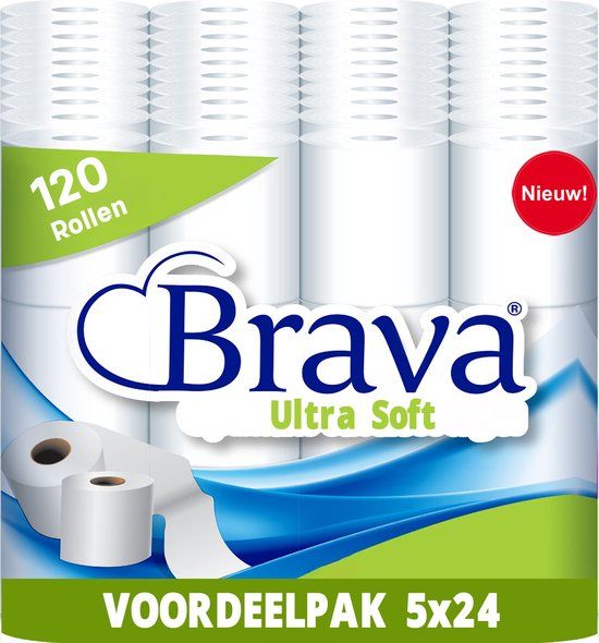Brava - Ultra Soft Toiletpapier - 120 Rollen - 2 Laags - Voordeelverpakking