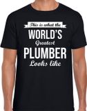 Bellatio Decorations Shoppartners Bv Worlds greatest plumber cadeau t-shirt zwart voor heren - Cadeau verjaardag t-shirt loodgieter XL