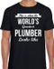 Bellatio Decorations Shoppartners Bv Worlds greatest plumber cadeau t-shirt zwart voor heren - Cadeau verjaardag t-shirt loodgieter XL