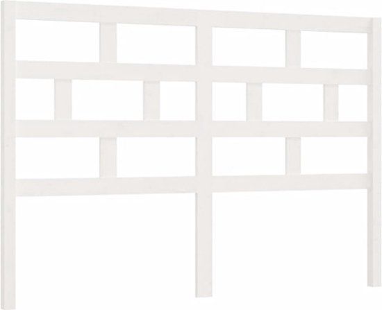 vidaXL Hoofdbord - Massief Grenenhout - Wit - 156x4x100 cm