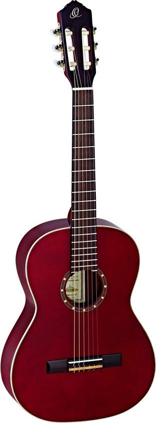 Ortega R121 7/8 WR - 7/8 Klassieke gitaar - Wijnrood