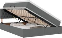 vidaXL LED opbergbed met matras Donkergrijs 140 x 190 cm Stof