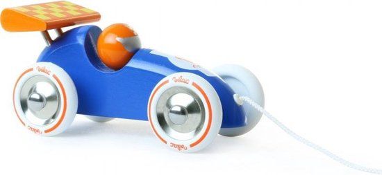 Vilac Trek Race Auto van Hout - Blauw Oranje