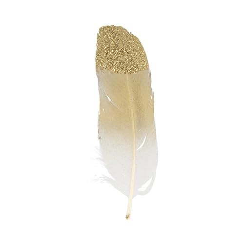 Artemio Pack van 6 Glitter Dipped Feathers (Goud)