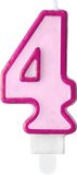 Wefiesta GoDan S.A. Taart kaars roze 4 jaar 7,5 cm.