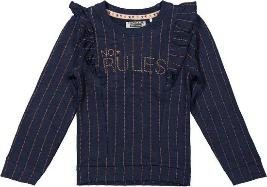 DJ Dutch Jeans Meisjes Sweater No Rules Navy - Maat 140 - Blauw