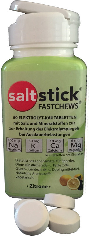 SaltStick Fastchews Sportvoeding met basisprijs met zout en mineralen Citroen 10 kauwtabletten
