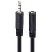 PremiumCord Verlengkabel 3,5 mm, lengte 5 m, jack 3,5 mm, plug naar female aansluiting, Aux headset audio verlengkabel, afgeschermd, kleur zwart kjackmf5