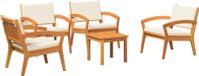 Ensemble de bistro 5 pièces Marron Polyester