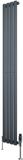 MonsterShop Ovale radiator 1 kolom - 1800x240 mm - grijs - thermostaatkraan