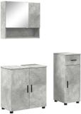 vidaXL Badkamermeubel Set 3-delig Beton Grijs 61 x 35 x 64 cm