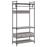 vidaXL Kledingkast met lades, 89x39x184,5 cm, bewerkt hout, grijs sonoma