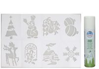 Merkloos / Sans marque Ger Import Kerst sfeer raamsjablonen met spuitsneeuw - Mix van 14x soorten - 32 x 28 cm - raamdecoratie