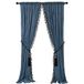 Luxe Pompoms Gordijn Grijs-Blauw
