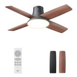Dreo Stille plafondventilator met ledlamp, 112 cm, omkeerbaar, 5CCT, 6 snelheden, eenvoudig te installeren, timer, oppervlaktemontage, afstandsbediening, zwart