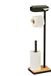 Merkloos Relaxdays Wc rolhouder staand - 68 cm - met reserverolhouder - plankje - zwart
