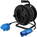 HABA Enrouleur de câble 25m - Câble en néoprène - Résistant aux intempéries - Prise CEE - Convient pour une utilisation en extérieur - 3x1.5