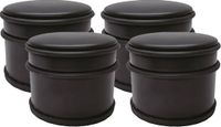 Benson Deurstopper - 4x - Zwart-mat - 9 cm
