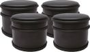 Benson Deurstopper - 4x - Zwart-mat - 9 cm