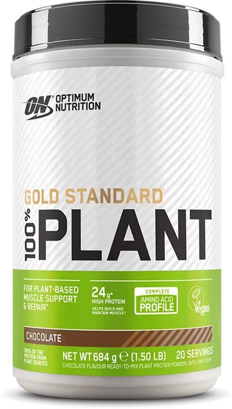 Optimum Nutrition Gold Standard 100% Plant-based Protein - Chocolate - Vegan Protein - Plantaardig Proteine Poeder - Eiwitshake - 684 gram (19 servings)