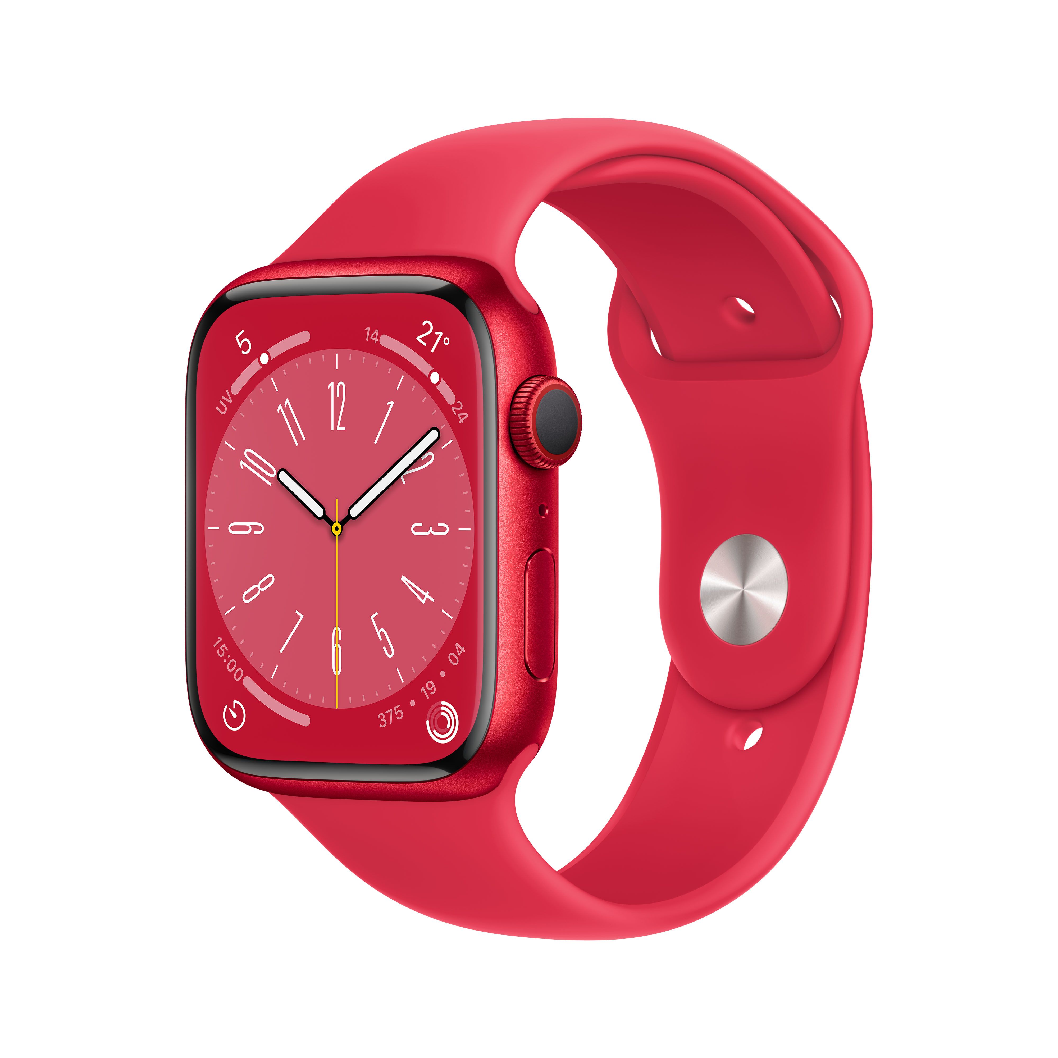 Apple Watch Series 8 45mm (4G) - Red Aluminum Case with Red Sport Band
