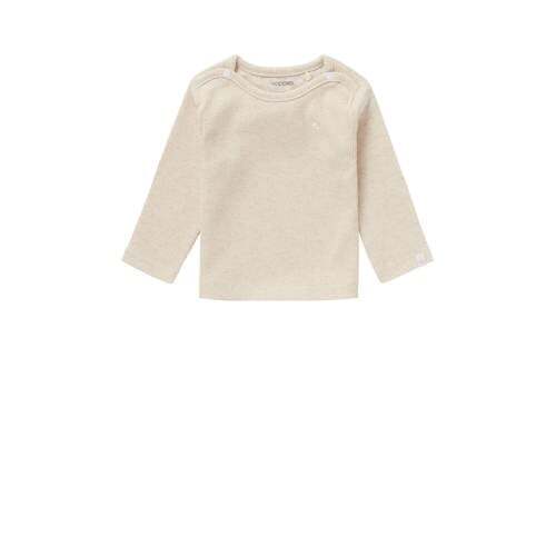 Noppies Noppies baby gemêleerde ribgebreide longsleeve Natal met biologisch katoen beige melange