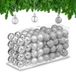 Relaxdays Kerstballen Set van 96, Mat, Glanzend en met Glitters, Kunststof, 3 cm, Zilver