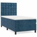 vidaXL Boxspringbed met matras, fluweel, donkerblauw, 180x200 cm