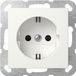 GIRA Systeem 55 Wandcontactdoos met randaarde Kinderveilig 1V Zuiver wit MAT
