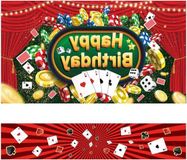 Polyester feestbanner voor een casino-feest - Las Vegas thema - Achtergrond voor foto's - Tafelkleed voor kaartspellen - Pokeravond - Feestdecoratie - Verjaardag
