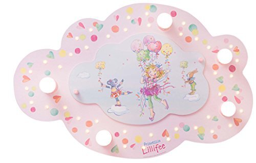 elobra Kinderkamerlamp prinses Lillifee ballonschommel, plafondlamp, hout, roze, 130995