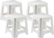 Plastic Forte Marchepied/Tabouret - Set van 4 - Wit - Kunststof - 32 x 32 x 30 cm