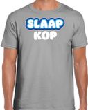 Bellatio Decorations Verkleed T-shirt voor heren - slaapkop - grijs - carnaval/foute party S