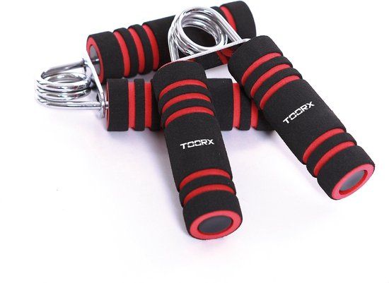 Toorx Foam Handknijpers - 2 stuks - Zwart/Rood