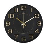 Atmosphera Doris Klok - zwart / goud - 30 cm - wandklok modern