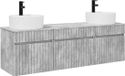 vidaXL Badkamerkastenset 3 st Betongrijs 49 x 44,5 x 65 cm