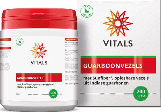 Vitals Guarboonvezels - 200 gram poeder - prebiotica - Sunfiber®