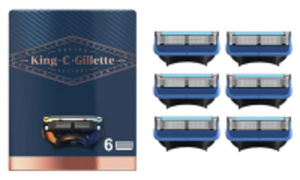 Gillette King C. scheermesjes voor gezicht en contouren (6 stuks)