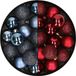 Merkloos / Sans marque Kerstballen 28x stuks kleine kunststof kerstballen donkerblauw en bordeaux rood 3 cm - kerstversiering